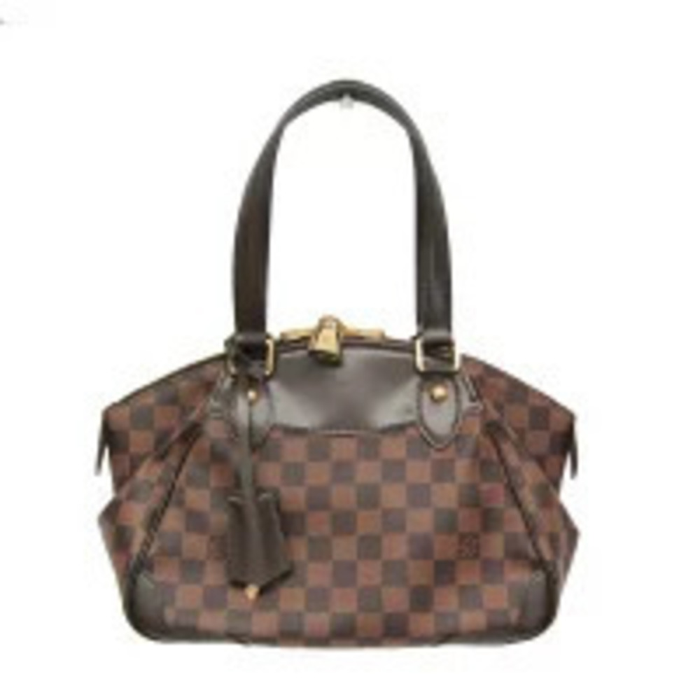 Louis Vuitton Damier Verona Shoulder Bag Canvas Leather Ebene Brown